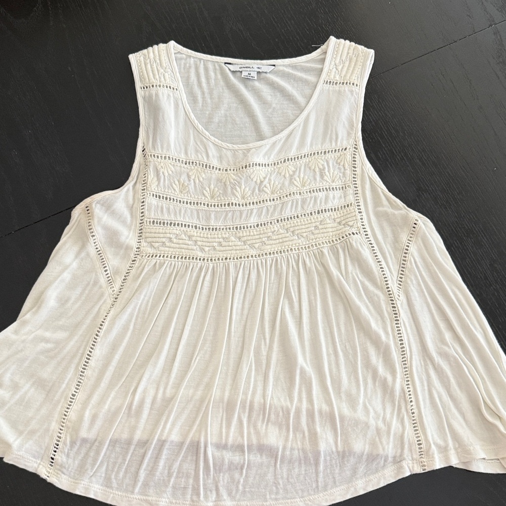 O'Neill Cream Crochet Detail Tank Top M